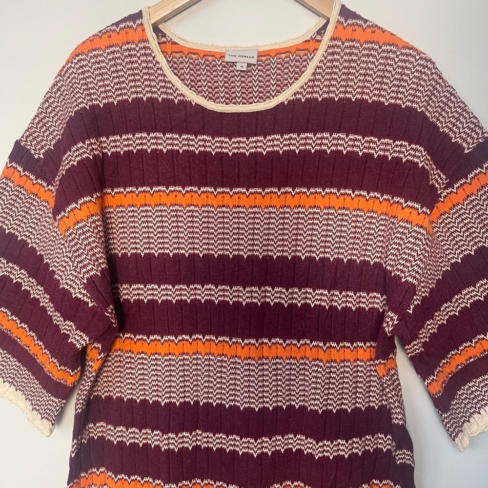 The Odells | Striped Sweater Knit Ophelia Midi Dress XL - Picture 5 of 6